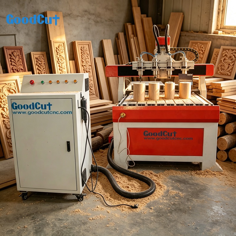 GC6090-4R Routeur CNC 4 axes 4 broches 4 axes rotatifs pour bois et pieds