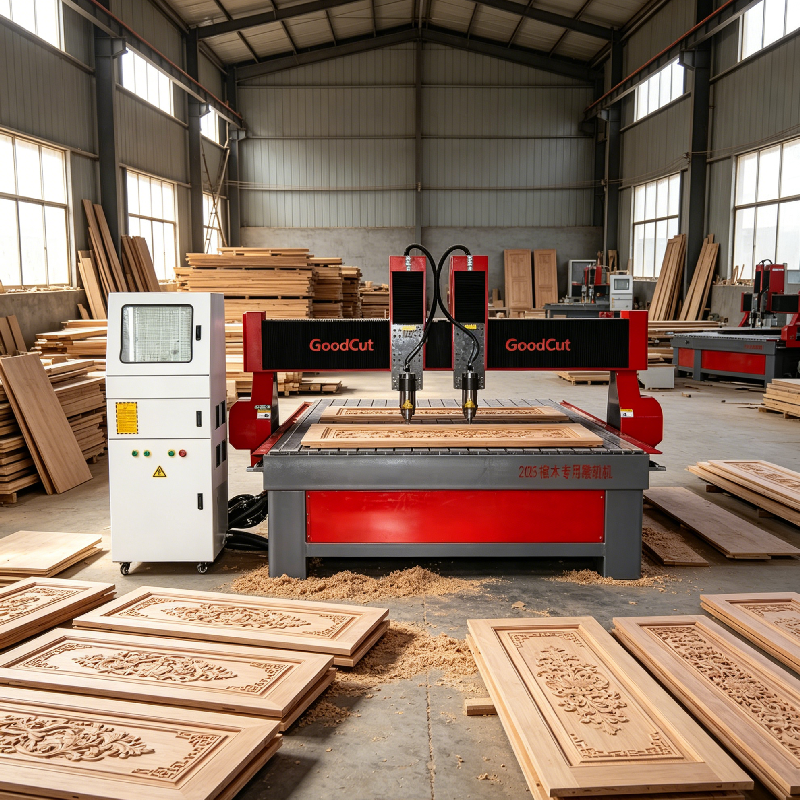 GC2025-2H Machine routeur CNC de sculpture sur bois à double tête indépendante pour la fabrication de cercueils