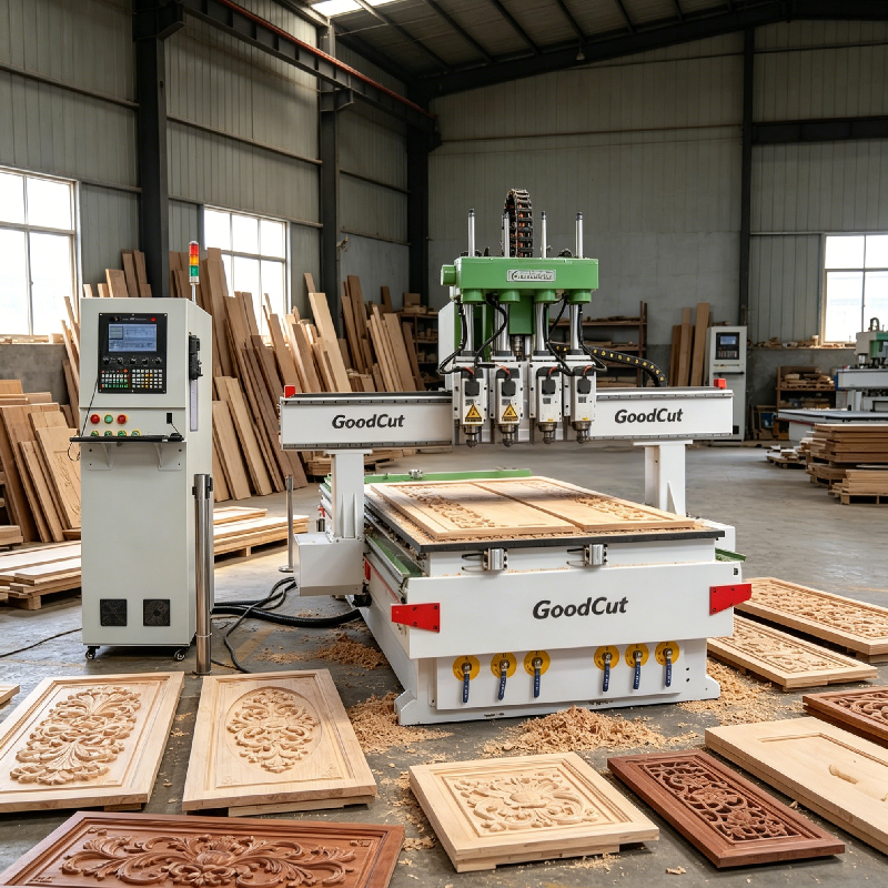 Routeur CNC bois GC1325-P4 à plusieurs broches pneumatiques pour la fabrication de meubles