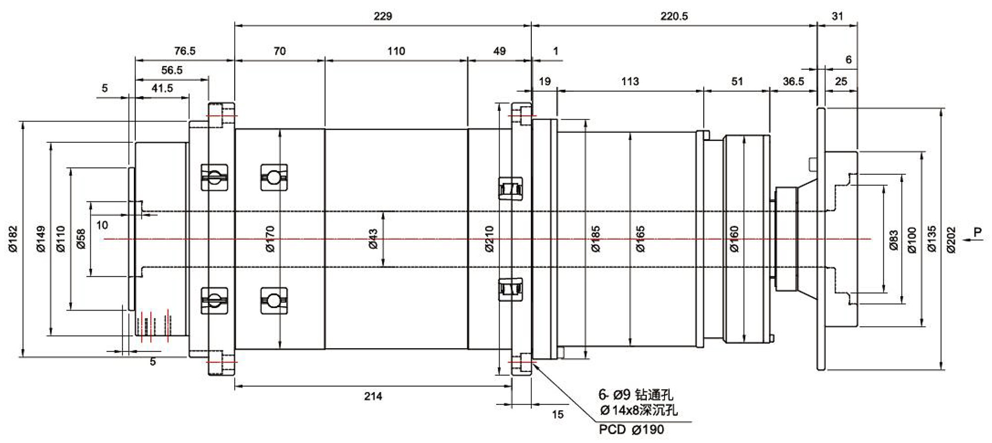 FSPREA40001 - Auxiliary Spindle - 6000RPM
