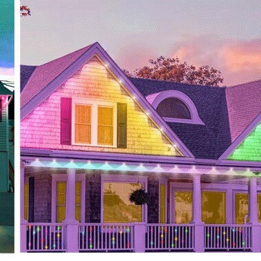 Cross-border popular IP67 hemispherical eaves light/2.4G SURPLIFE.WIFI dual-mode RGB colorful eaves light