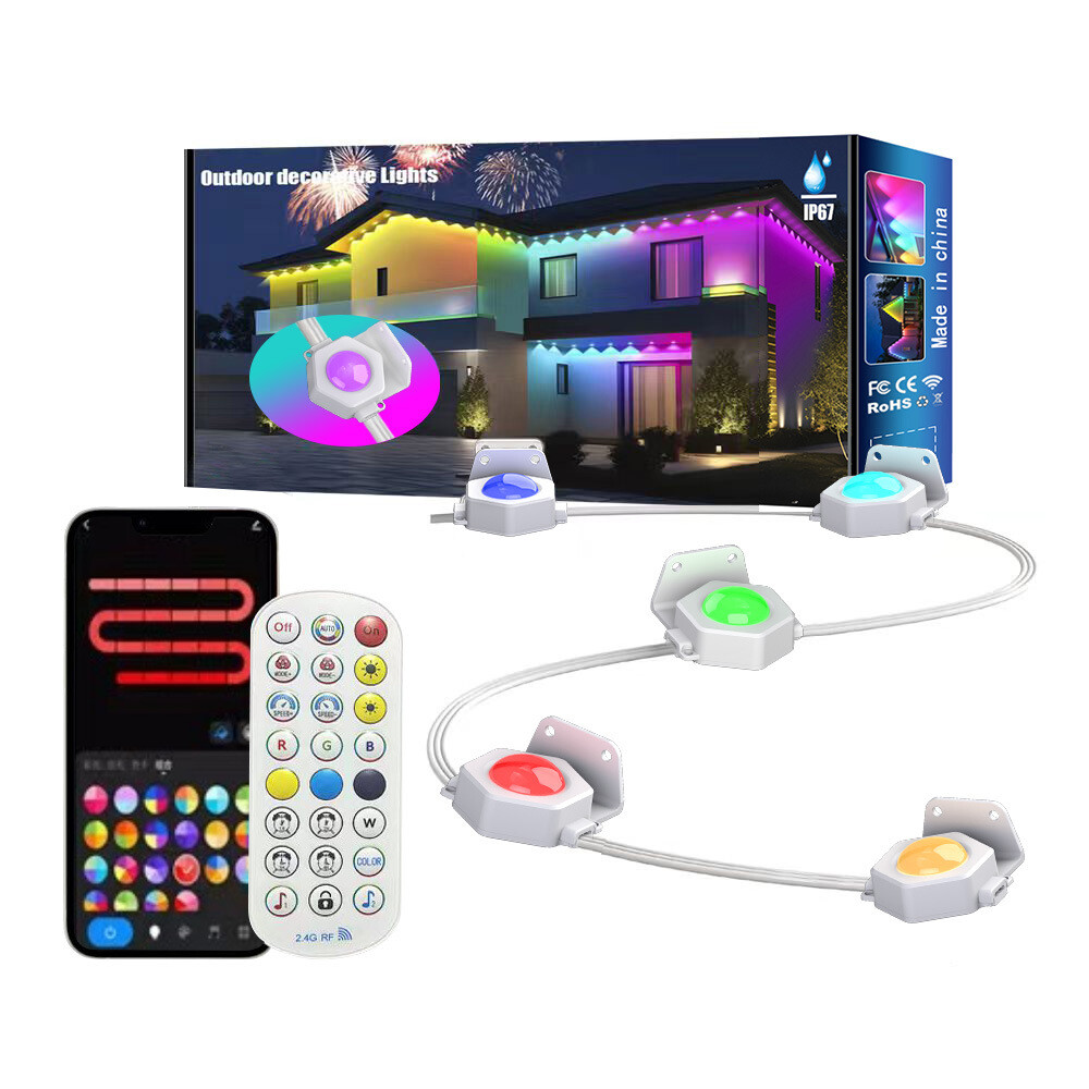 Cross-border popular IP67 eaves light/2.4G graffiti WIFI dual-mode RGB fantasy eaves light/outdoor decorative light