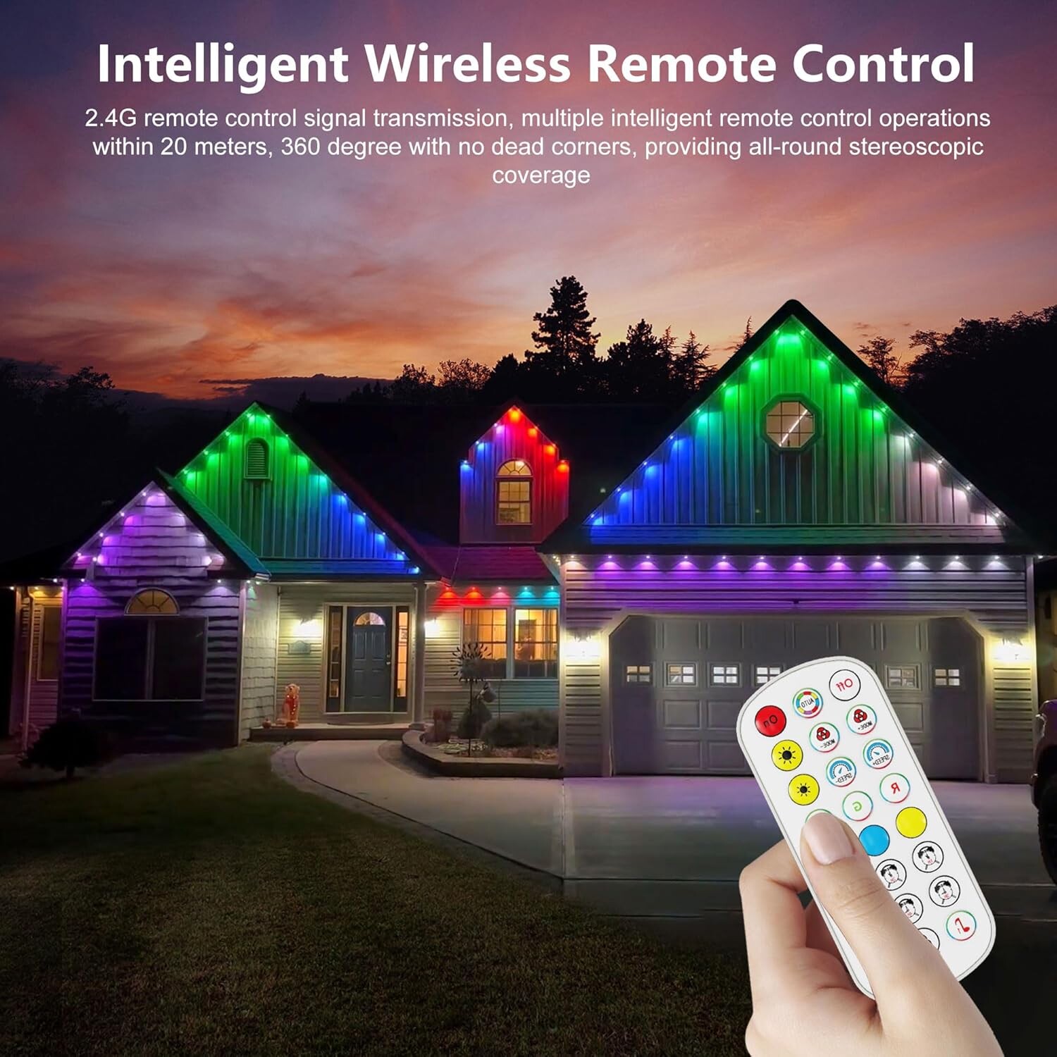 Amazon's hot-selling outdoor graffiti WiFi dual-mode RGB fantasy IP67 eaves light eaves atmosphere light