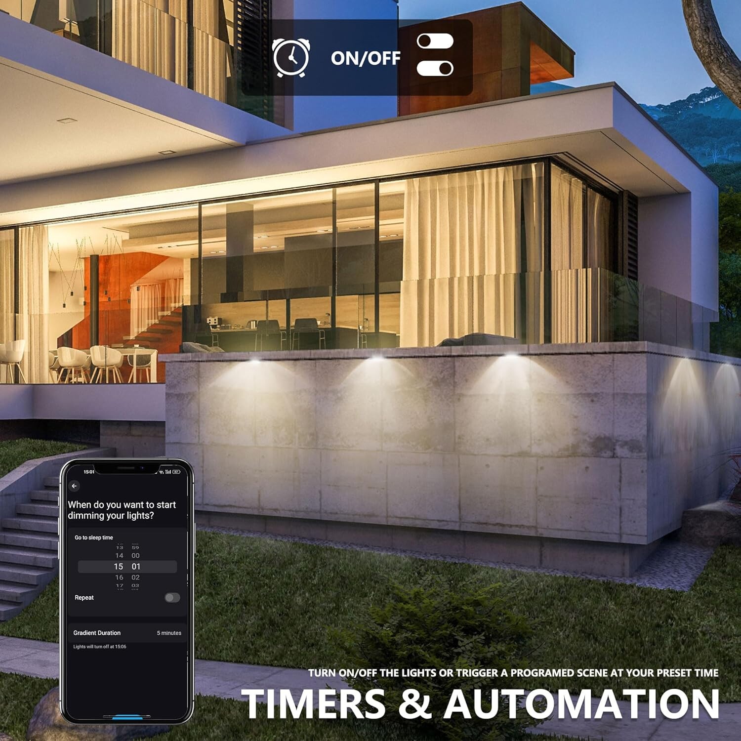 8 Pack 7 inch RGB LED Hardscape Lighting Step Lights Retaining Wall Lights with Color Changing & Warm White Mode Low Voltage Landscape Paver Lights Waterproof Deck Lights for Outside Stairs