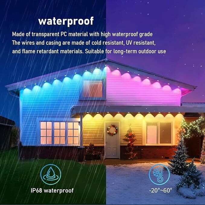 Permanent Outdoor Lights 100ft LED Eaves Lights, Waterproof Smart LED Eaves Lights with App&Remote Control,for Christmas,Party, Daily, Halloween and All Holiday Decor,House Roof and Garden Lighting