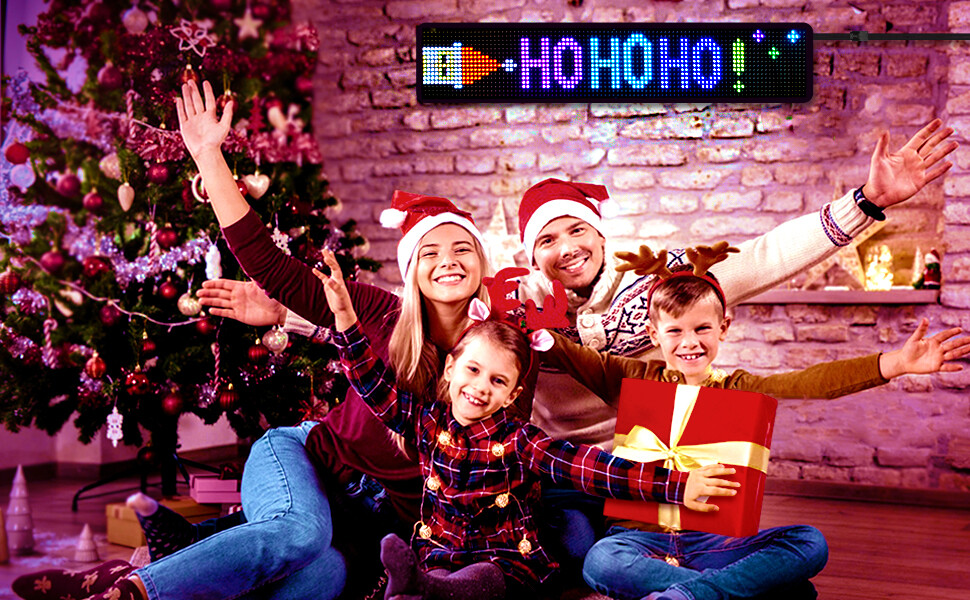 LED Car Sign, Programmable LED Matrix Panel FPCB Flexible Screen Display Animation Message Scrolling Sign APP Control for Cars, Shop, Bar, Party Festival 14.6