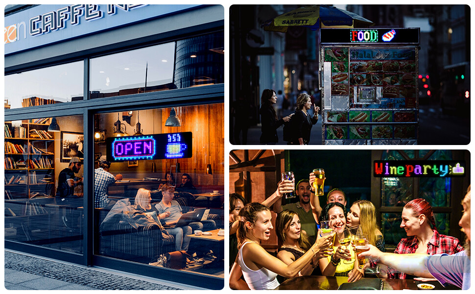 LED Car Sign, Programmable LED Matrix Panel FPCB Flexible Screen Display Animation Message Scrolling Sign APP Control for Cars, Shop, Bar, Party Festival 14.6