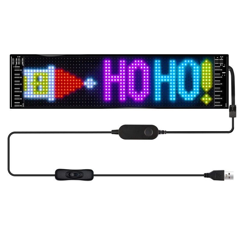 LED Car Sign, Programmable LED Matrix Panel FPCB Flexible Screen Display Animation Message Scrolling Sign APP Control for Cars, Shop, Bar, Party Festival 14.6