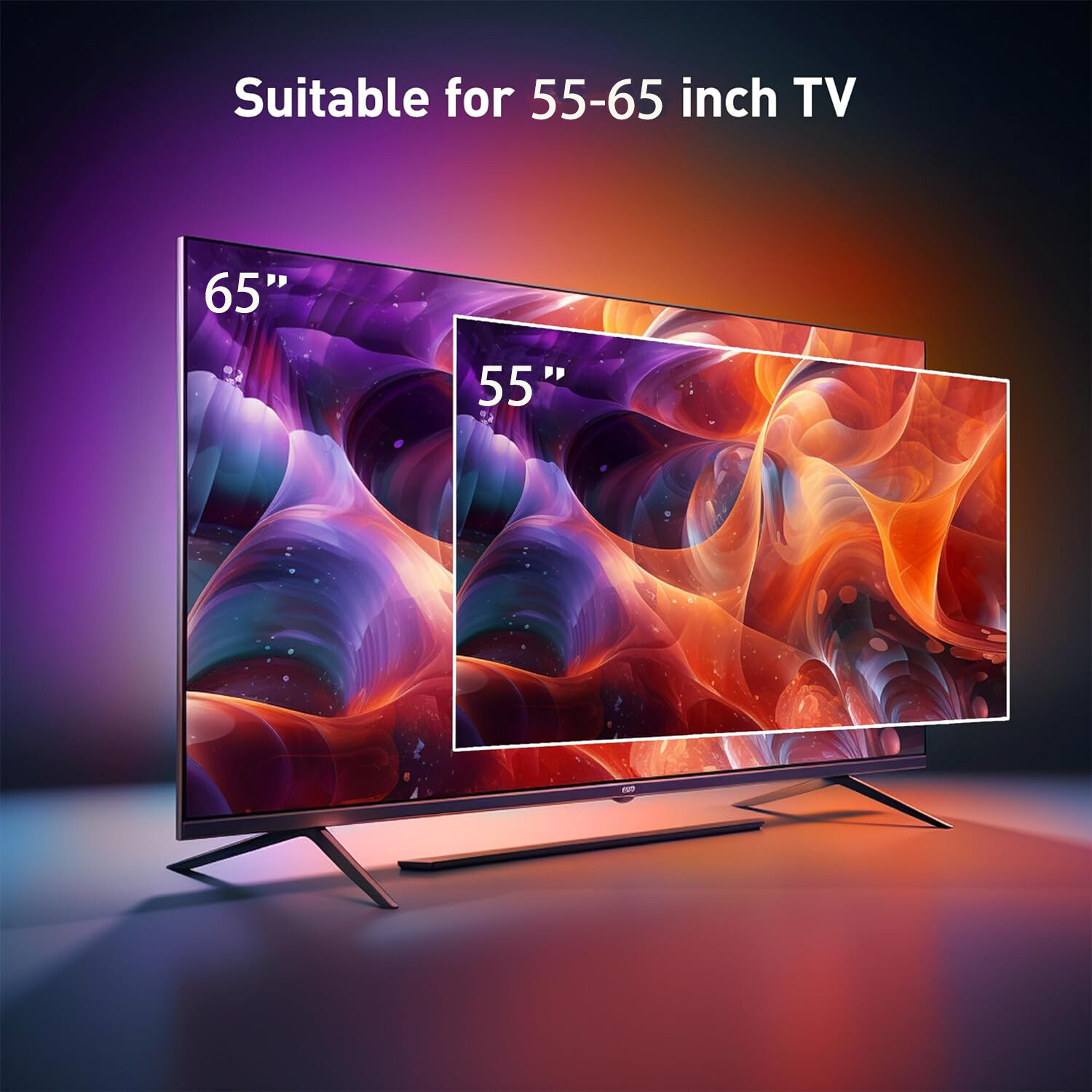 TV LED Backlight Syncs with The Screen, TV Lights Change Along with The TV, Follows The Audio Rhythm, Controllable Via App, Supports HD 4K30,12.5ft for 55-65 Inch Indoor TV
