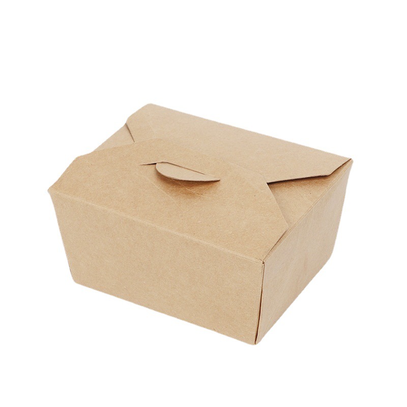 Supply kraft paper storage box disposable dessert coated open box paper tray fried food packing box
