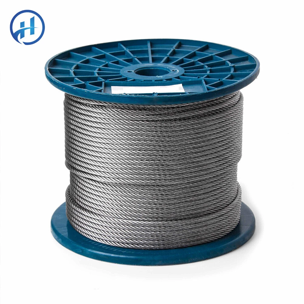 High Quality 6*12+7FC Structure Hot Dipped Galvanized Steel Wire Rope 10 mm in Wooden Reels