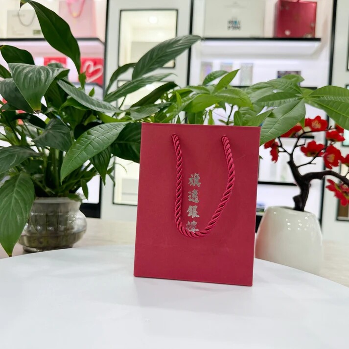 Food Package Shopping Tote Wine Red Card Paper Bag