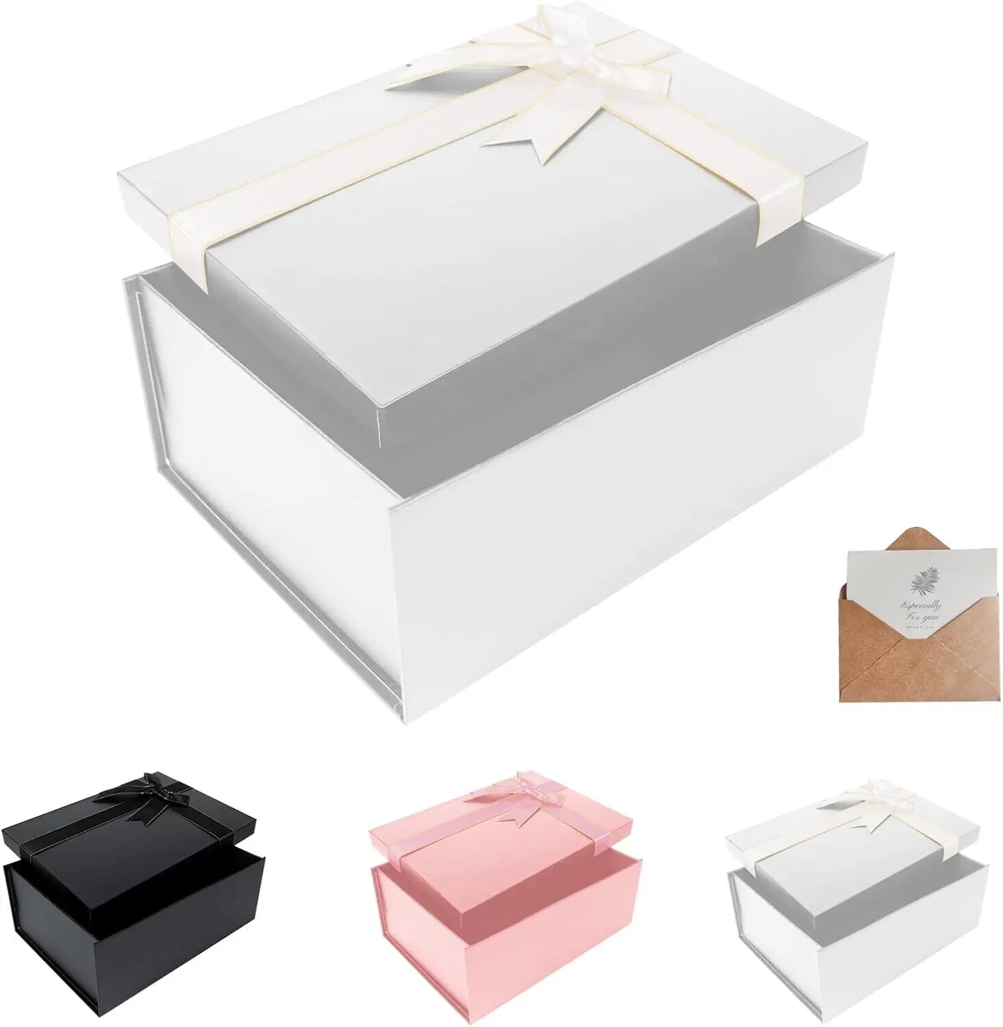 Custom Size Big Ribbon Closure Wedding Dress Paper packaging box Cardboard Gift boxes With Logo