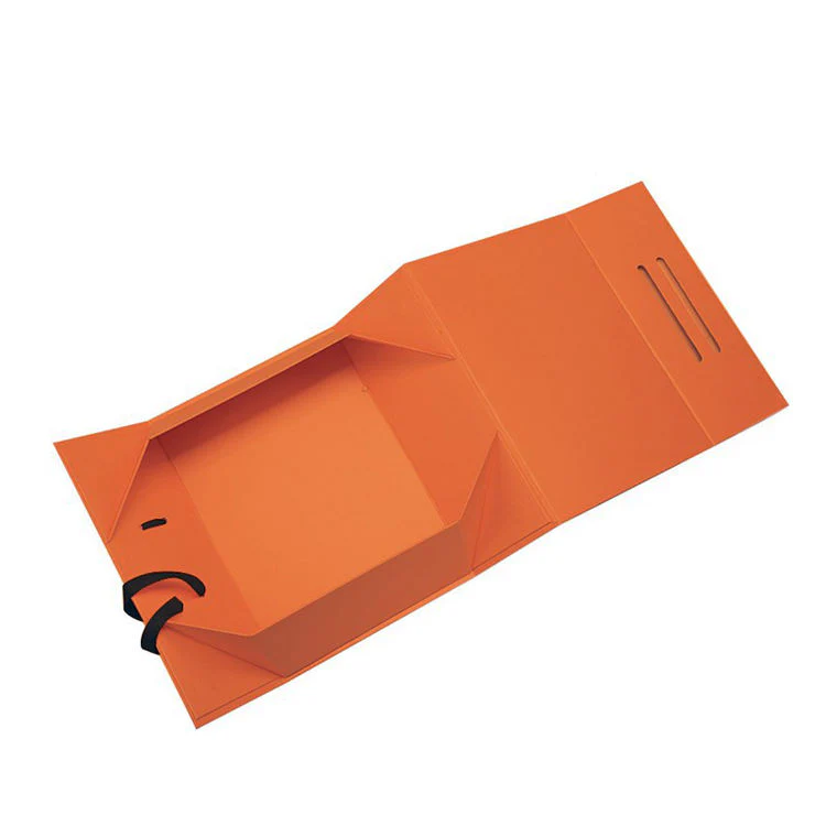 rigid cardboard foldable magnetic closure clamshell packaging boxes