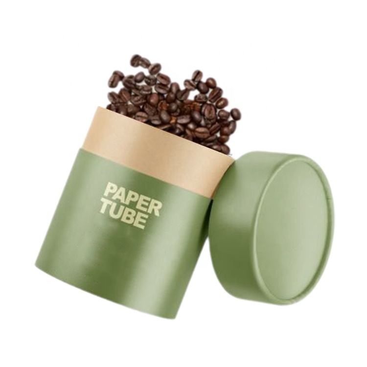 Round Cylinder Paper Kraft Product Box Coffee Bean Tea Packaging Cardboard Tube Box