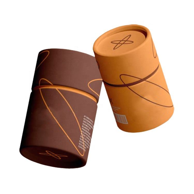 Round Cylinder Paper Kraft Product Box Coffee Bean Tea Packaging Cardboard Tube Box