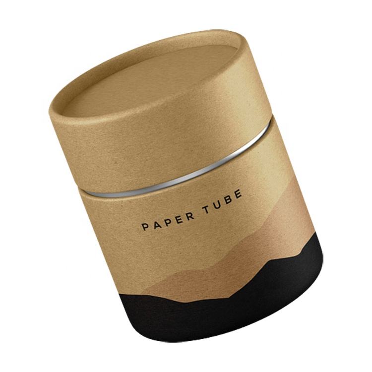 Round Cylinder Paper Kraft Product Box Coffee Bean Tea Packaging Cardboard Tube Box