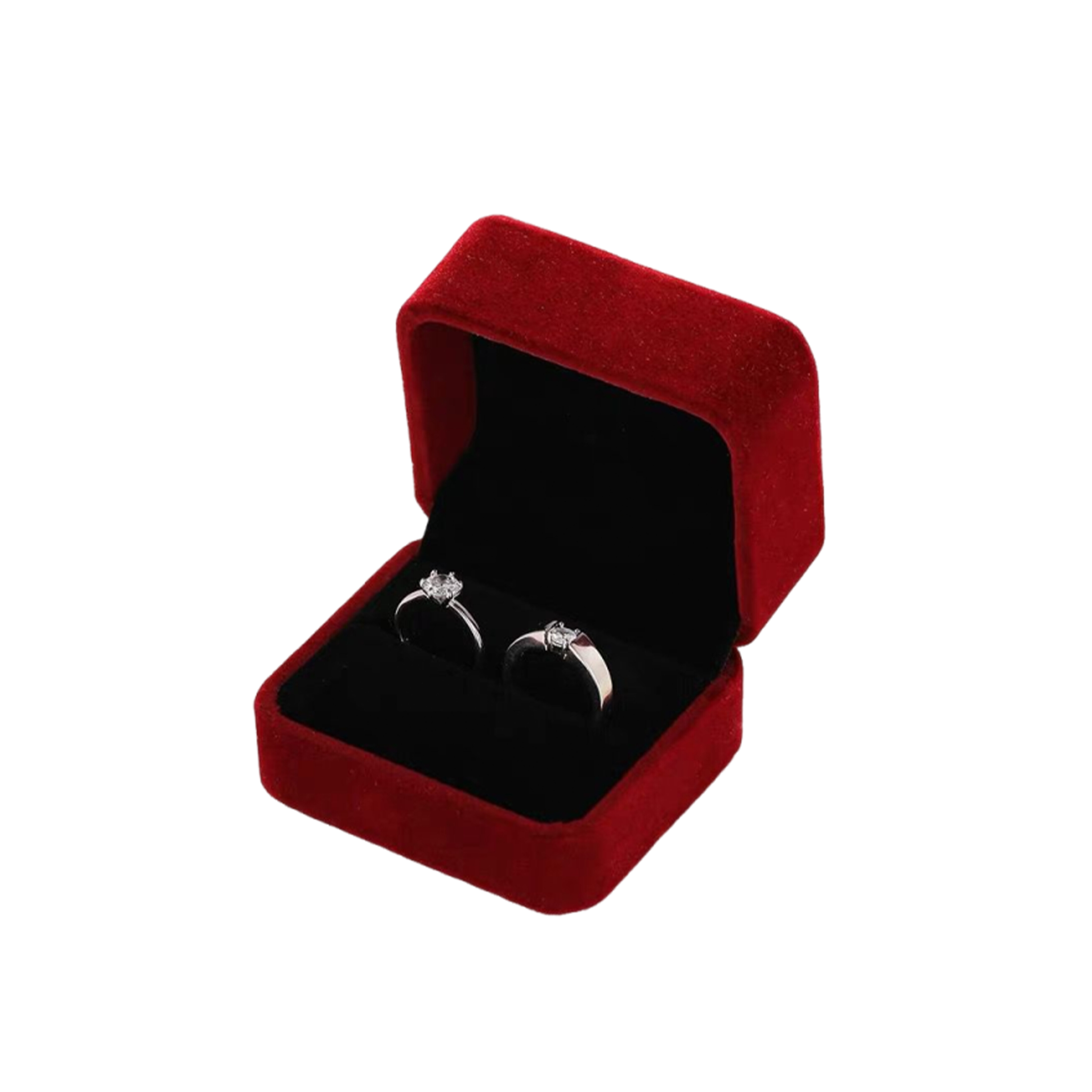 High-end flip-top velvet jewelry box