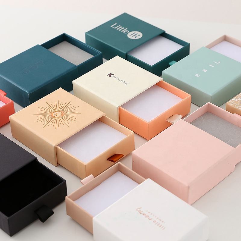 Jewelry Box Sliding Drawer Earring Bracelet Packaging Cardboard Gift Box