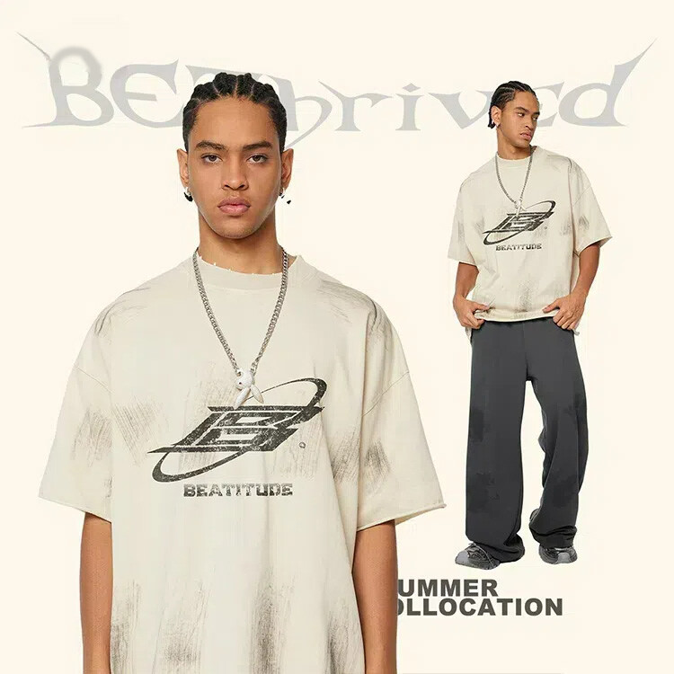 Heavy-duty washed t-shirt customization for men