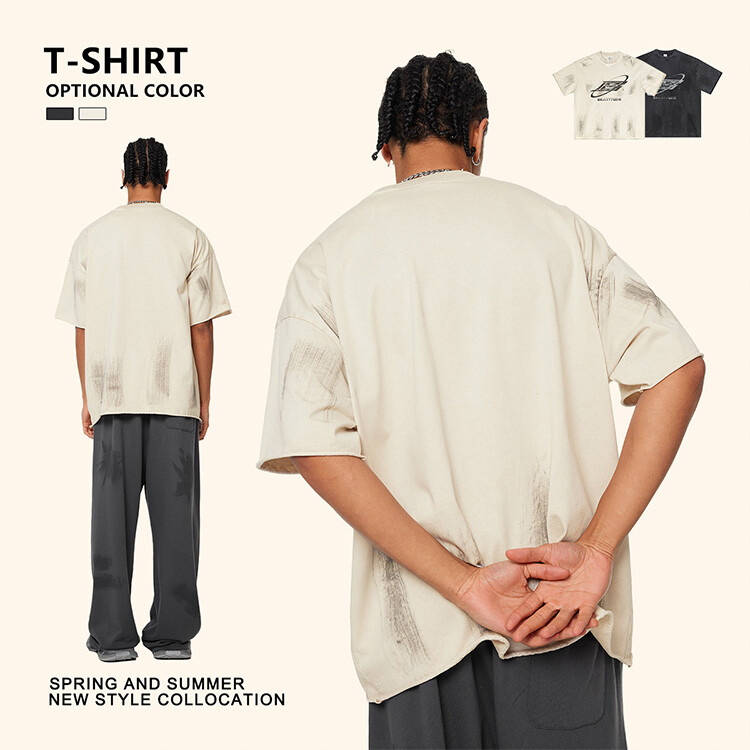 Heavy-duty washed t-shirt customization for men