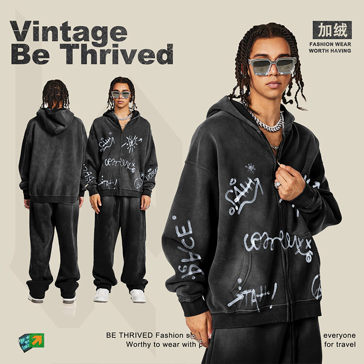 Customized men's zipper hoodies