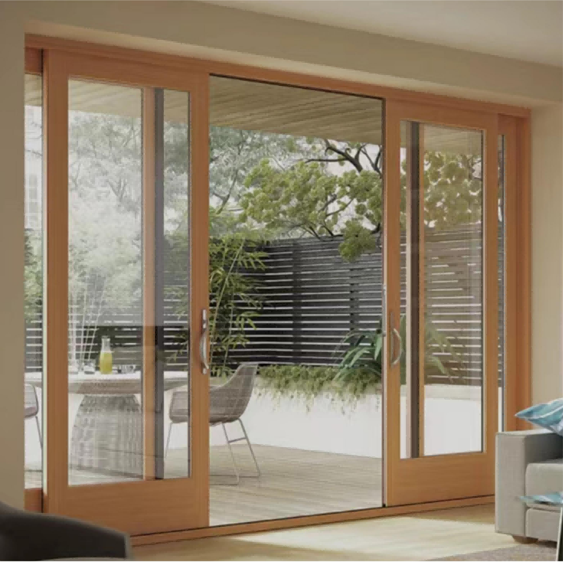 180 铝包木推拉门