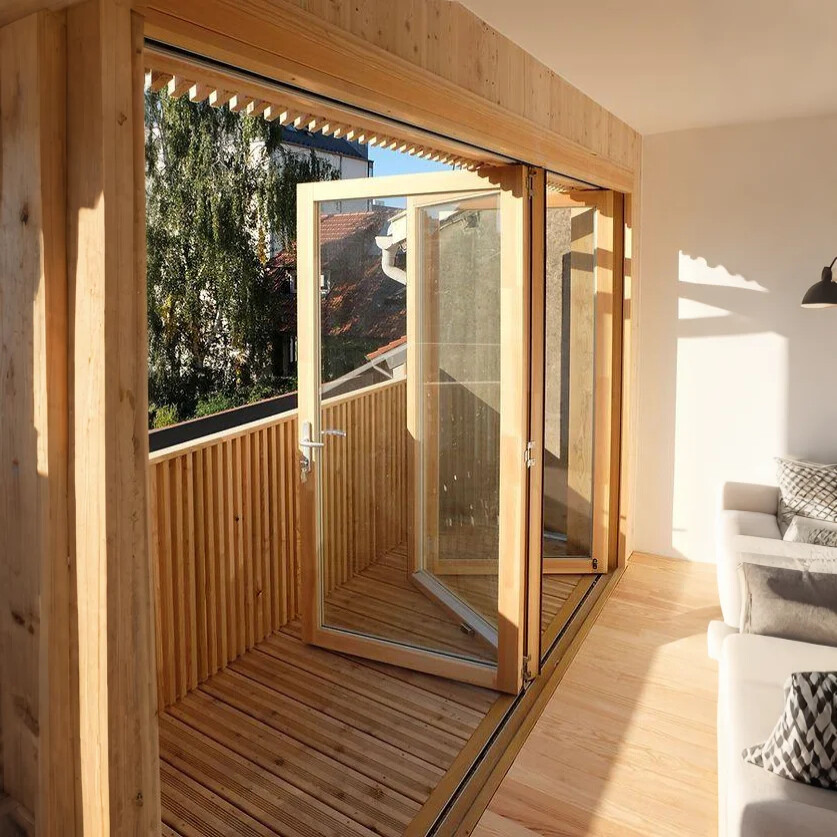 MF75 独特的铝合金百叶折叠门窗