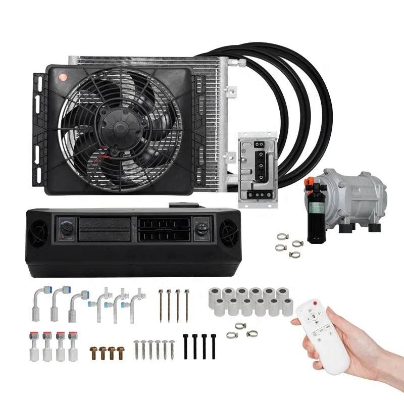 parking cooler Auto Air conditioner systems complete sets 12v  24v  underdah unit cooling evaporator