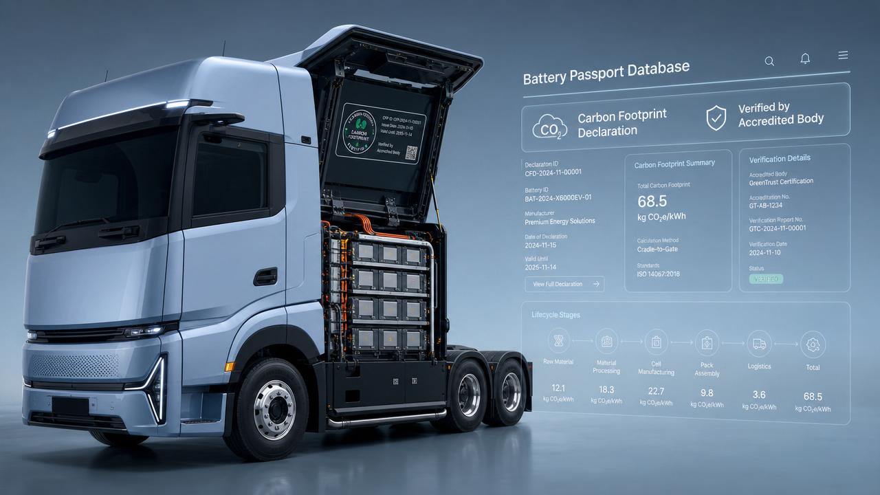 L'UE renforce la certification de l'empreinte carbone pour les batteries de poids lourds électriques