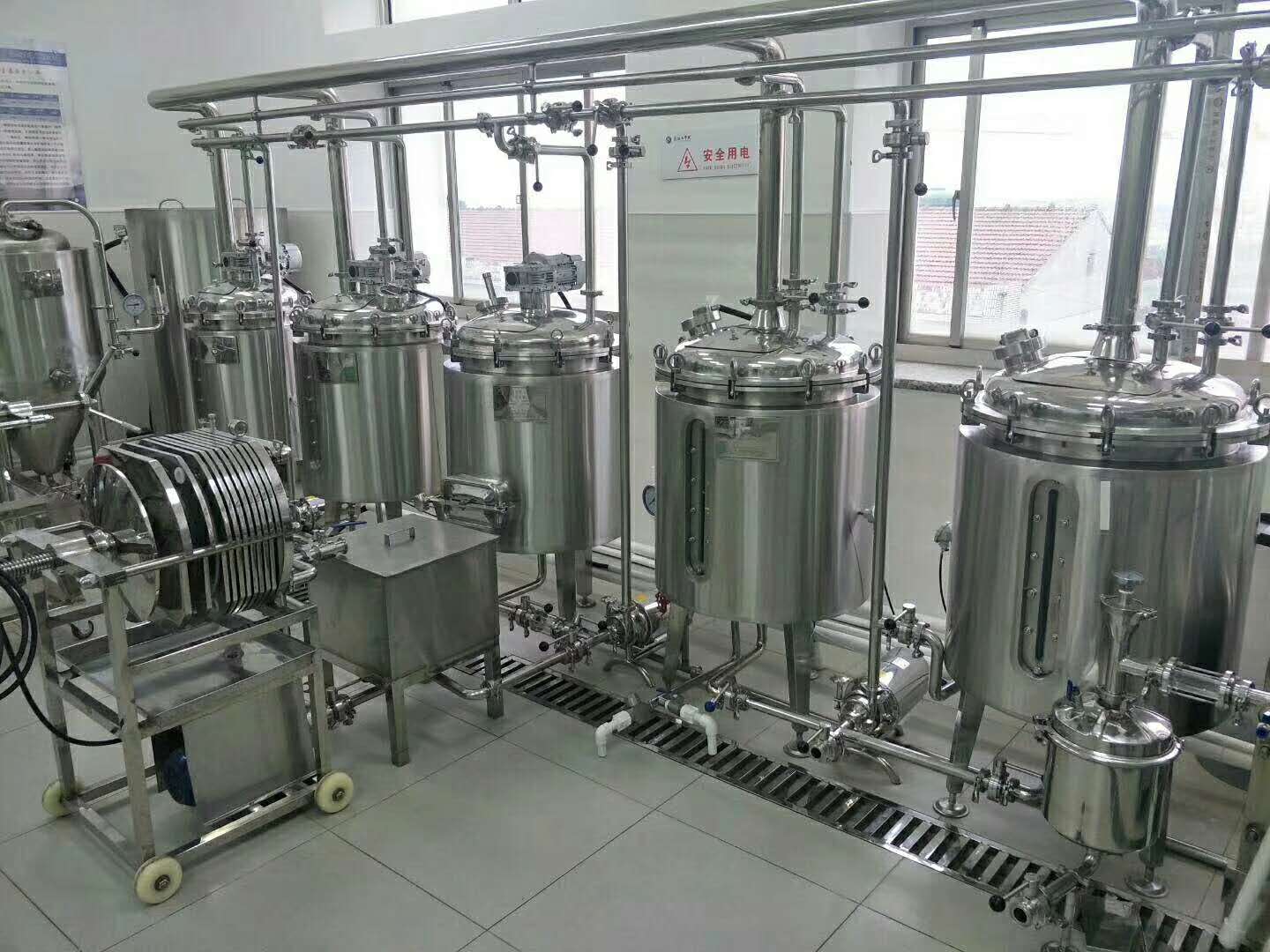 Experimental beverage production line