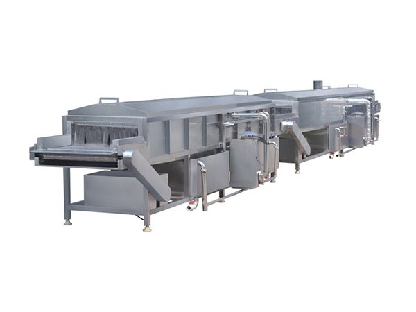 Steam bath sterilization and cooling line