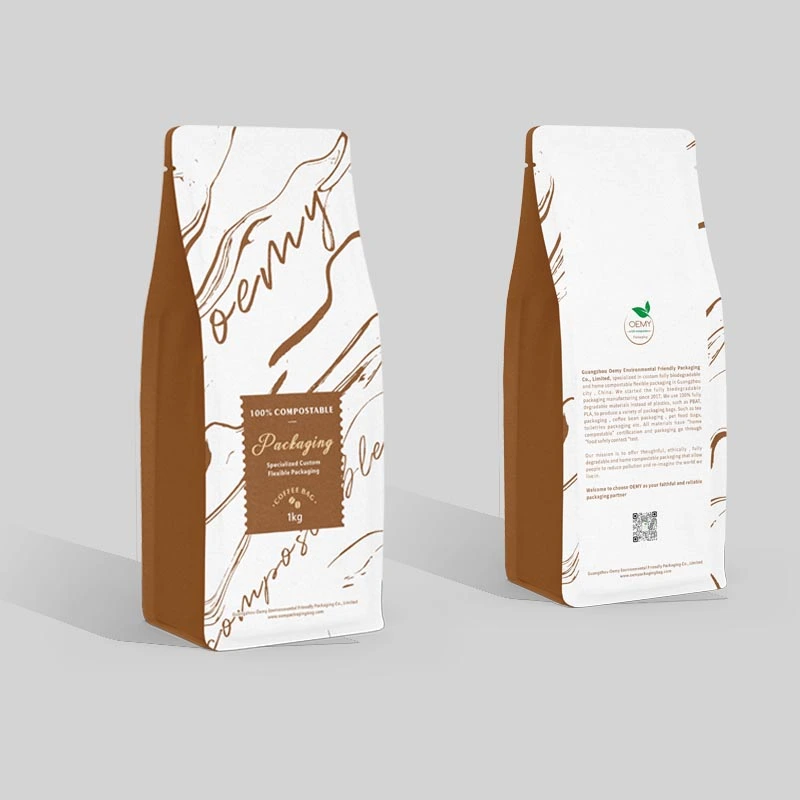 Compostable flat bottom coffee bags