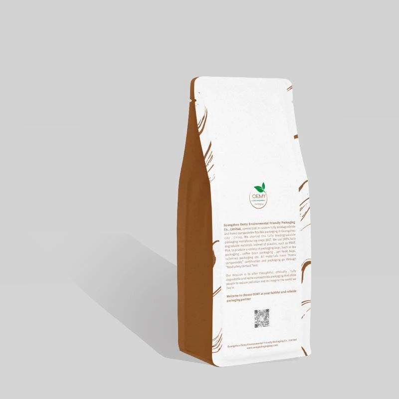 Compostable flat bottom coffee bags