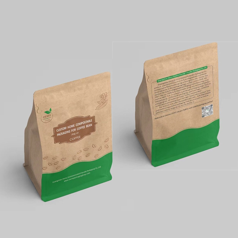 zipper biodegradable coffee bag with value