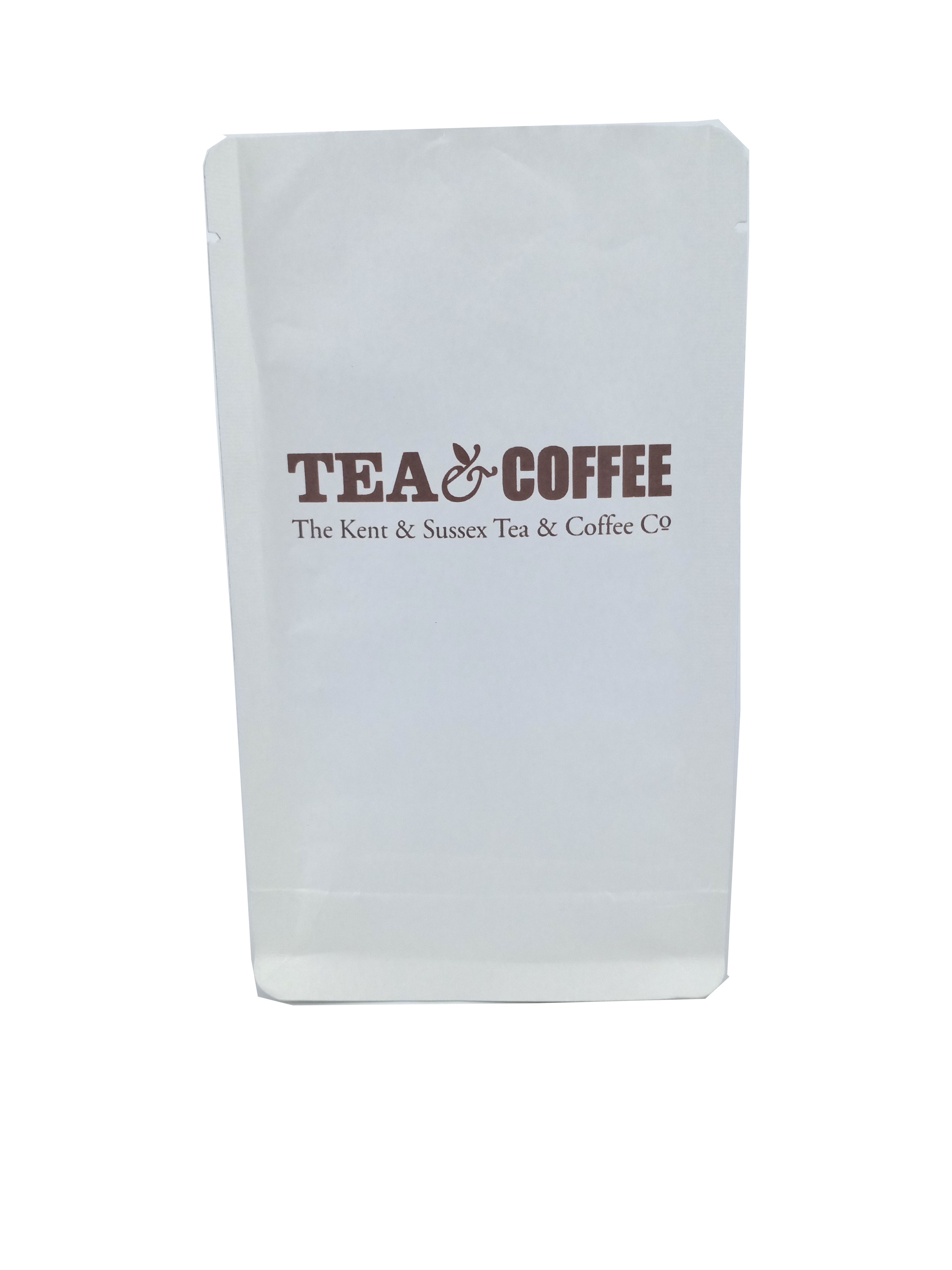 Customizable design white kraft paper square bottom compostable coffee bag