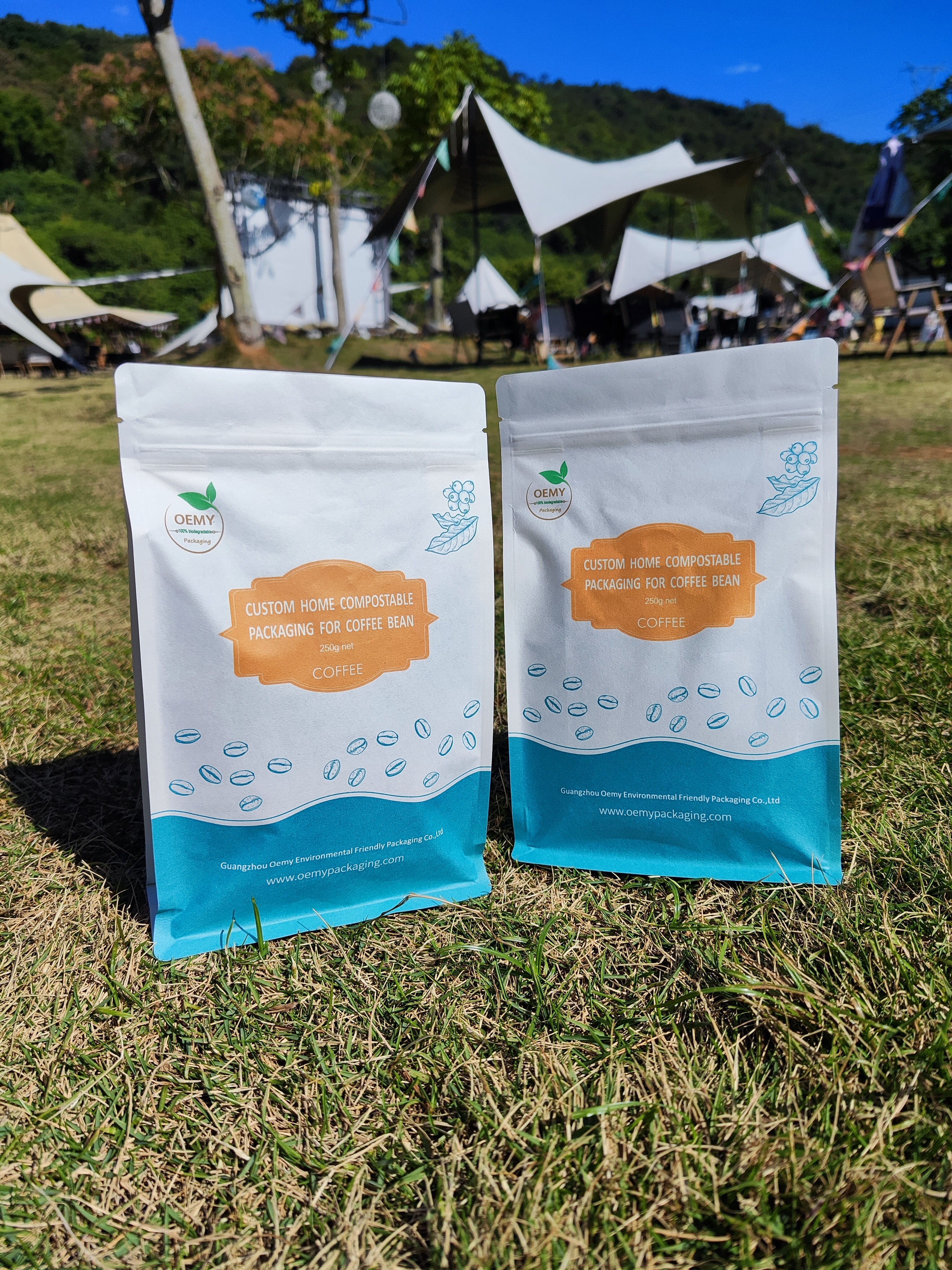 Biodegradable zipper coffee packaging design