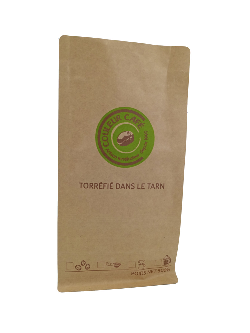 Eight-side sealed square bottom coffee packaging bag