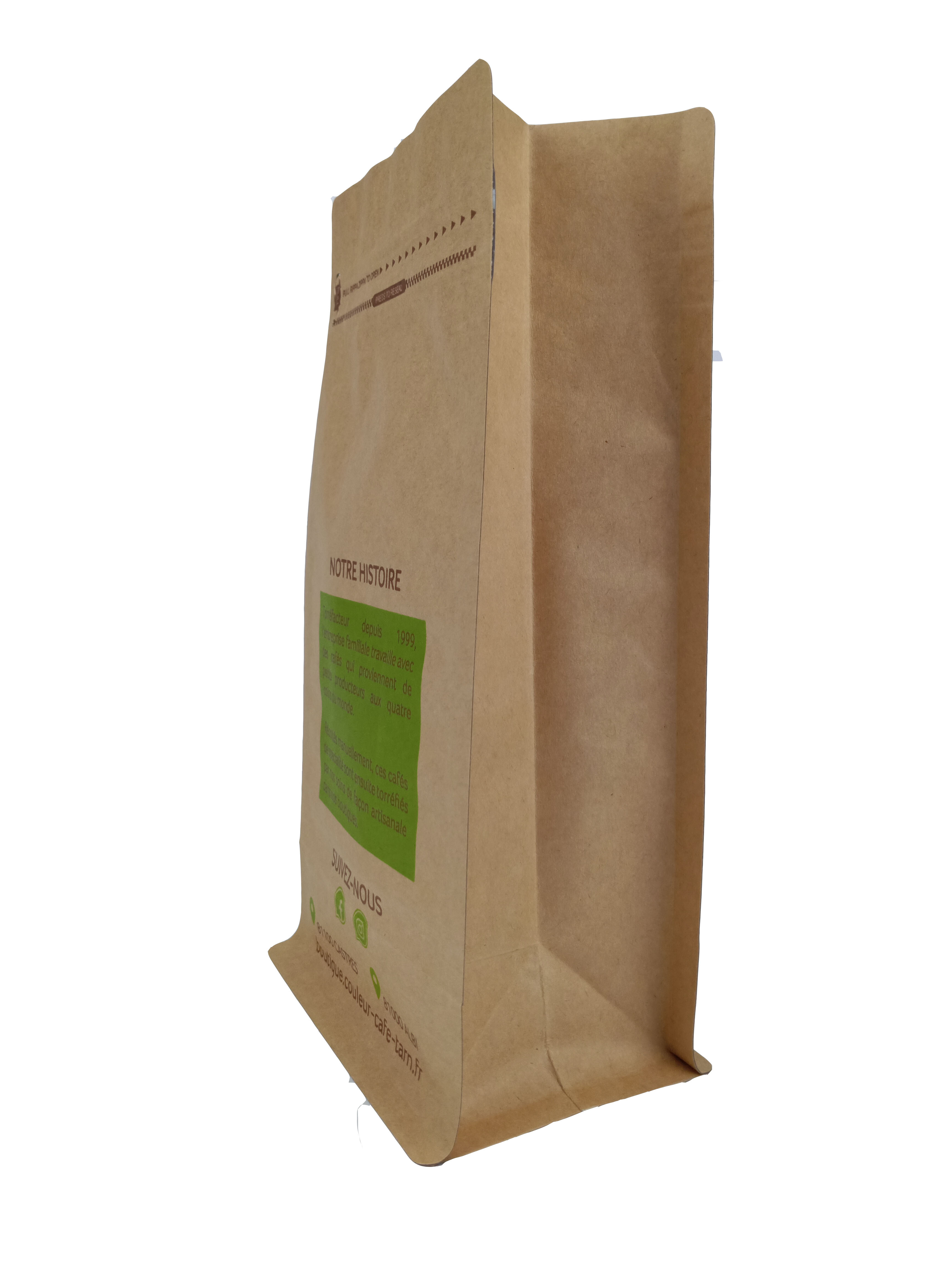 Eight-side sealed square bottom coffee packaging bag