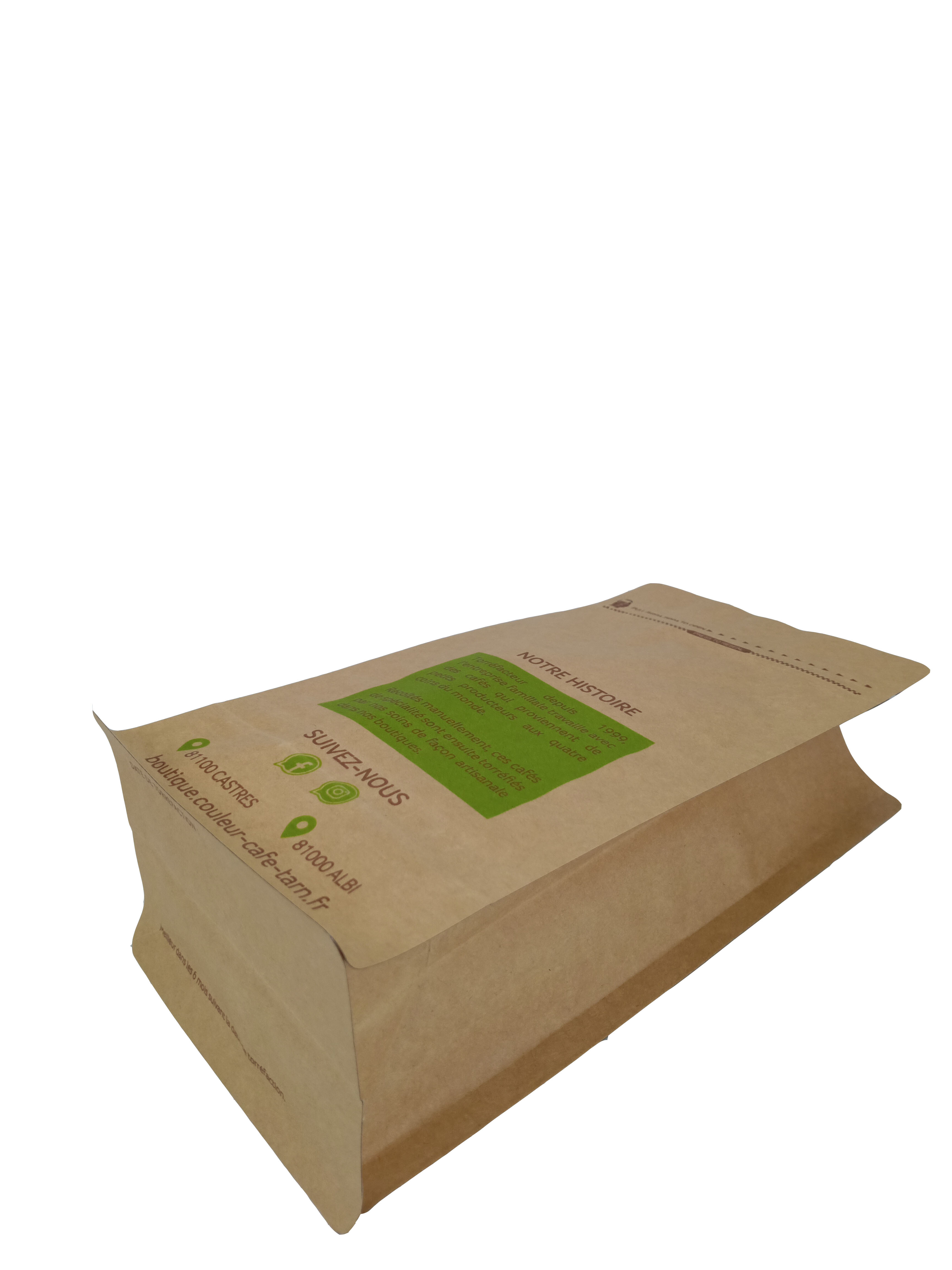 Eight-side sealed square bottom coffee packaging bag