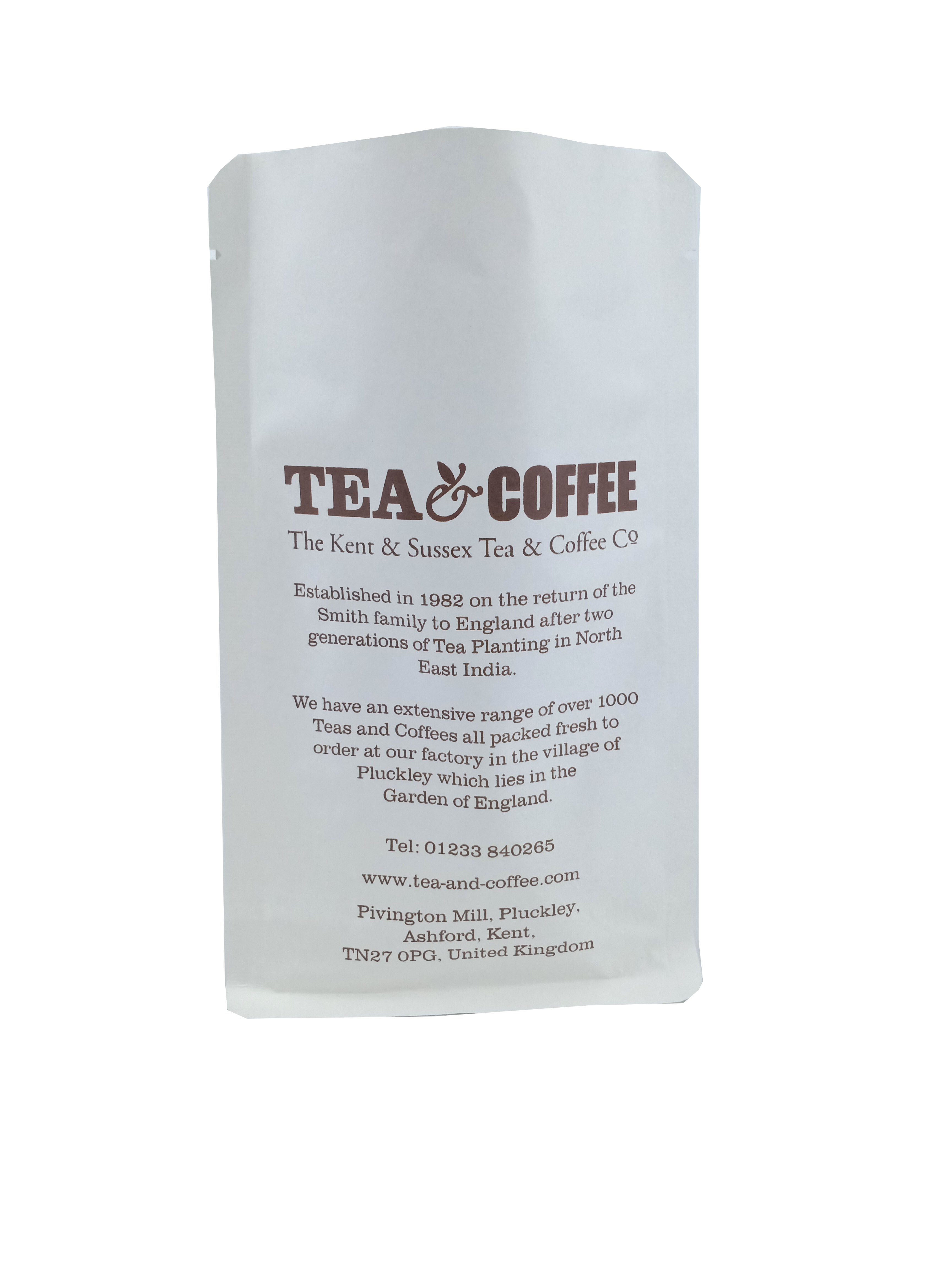 White kraft paper eight-side sealed coffee bag