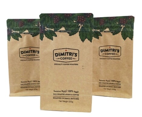 Kraft Paper Biodegradable Coffee Zipper Packaging Bag