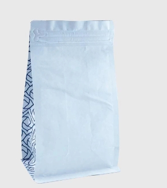 White kraft paper printable biodegradable packaging bag