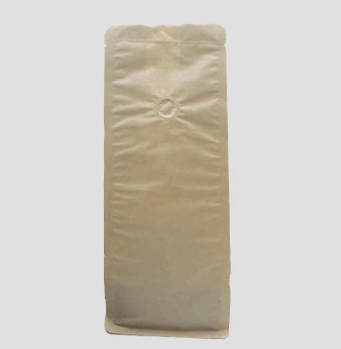 Kraft paper biodegradable coffee bag with air valve