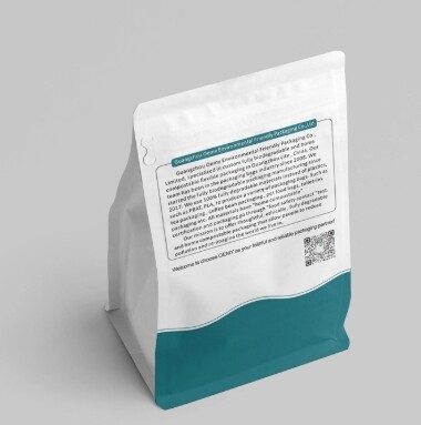 Custom biodegradable and compostable square bottom coffee packaging bag design