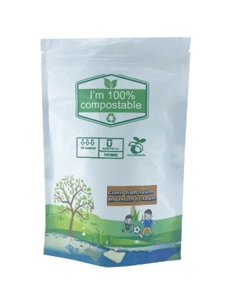 Custom Printed Biodegradable Material Stand Up Zipper Bag