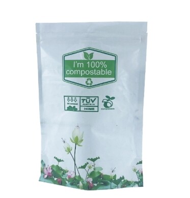 Biodegradable paper packaging resealable bags