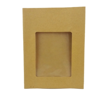 Biodegradable Yellow Kraft Paper Window Zipper Bag