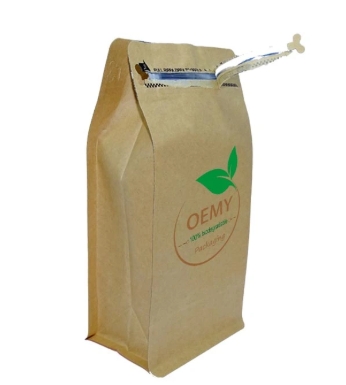 Eight side sealed kraft paper zipper bag biodegradable paper packaging bag