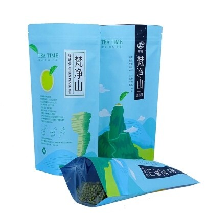 Custom printed stand up zipper bag biodegradable tea bags